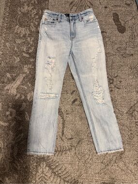 Abercrombie & Fitch Light Blue Distressed Boyfriend Jeans 24 Short